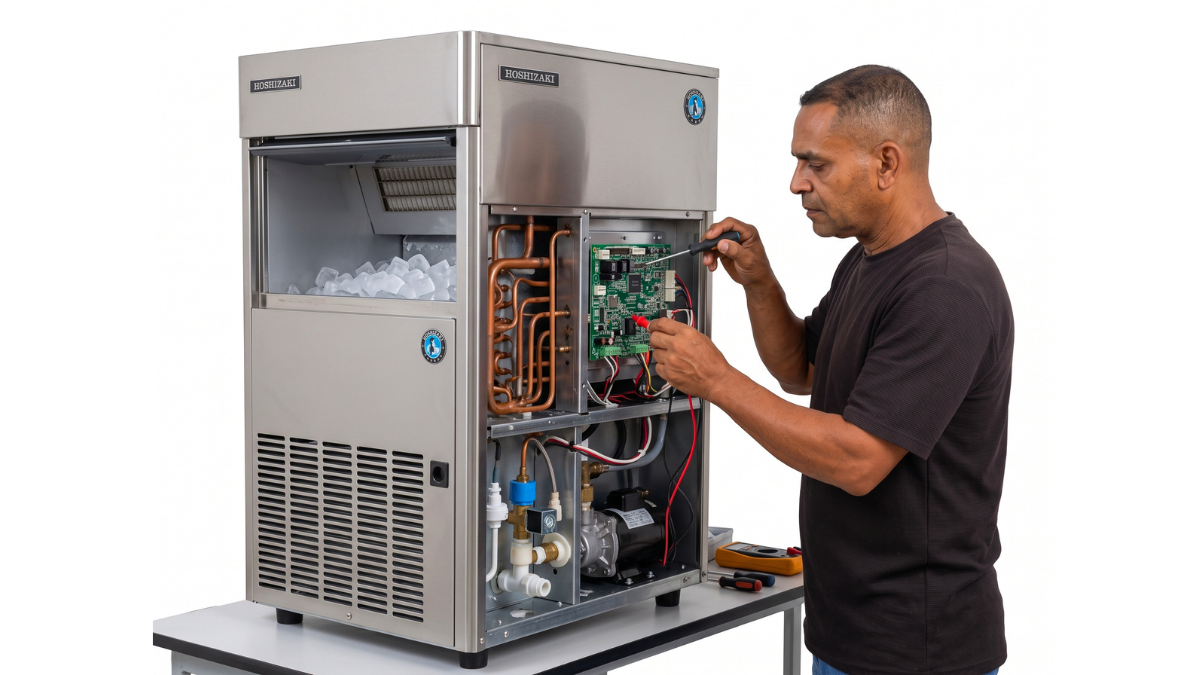 Técnico diagnosticando equipo Hoshizaki
